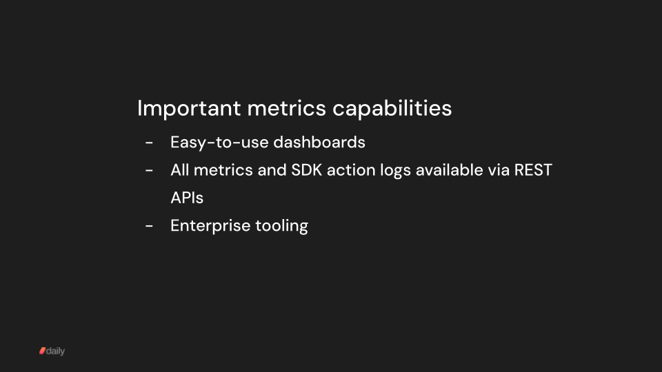 Important video metrics capabilities